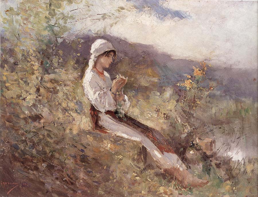 Peasant Woman Sitting in the Grass